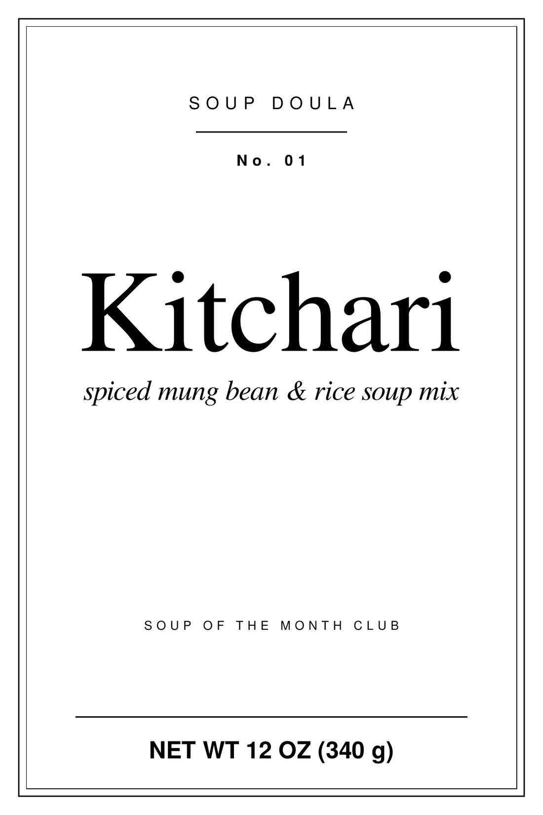 Soup Doula No. 01 Kitchari, spiced mung bean & rice soup mix